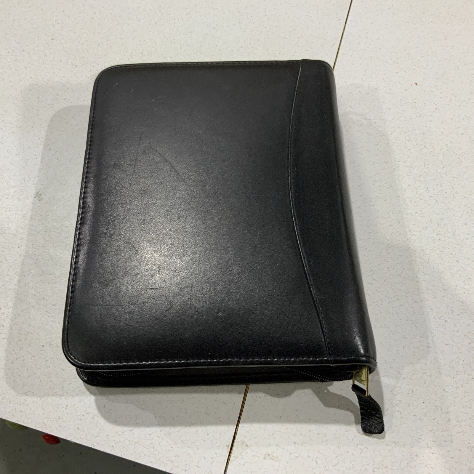 Franklin Covey Classic 7 Ring Planner Binder Black Leather 11 X 8 Zip Around