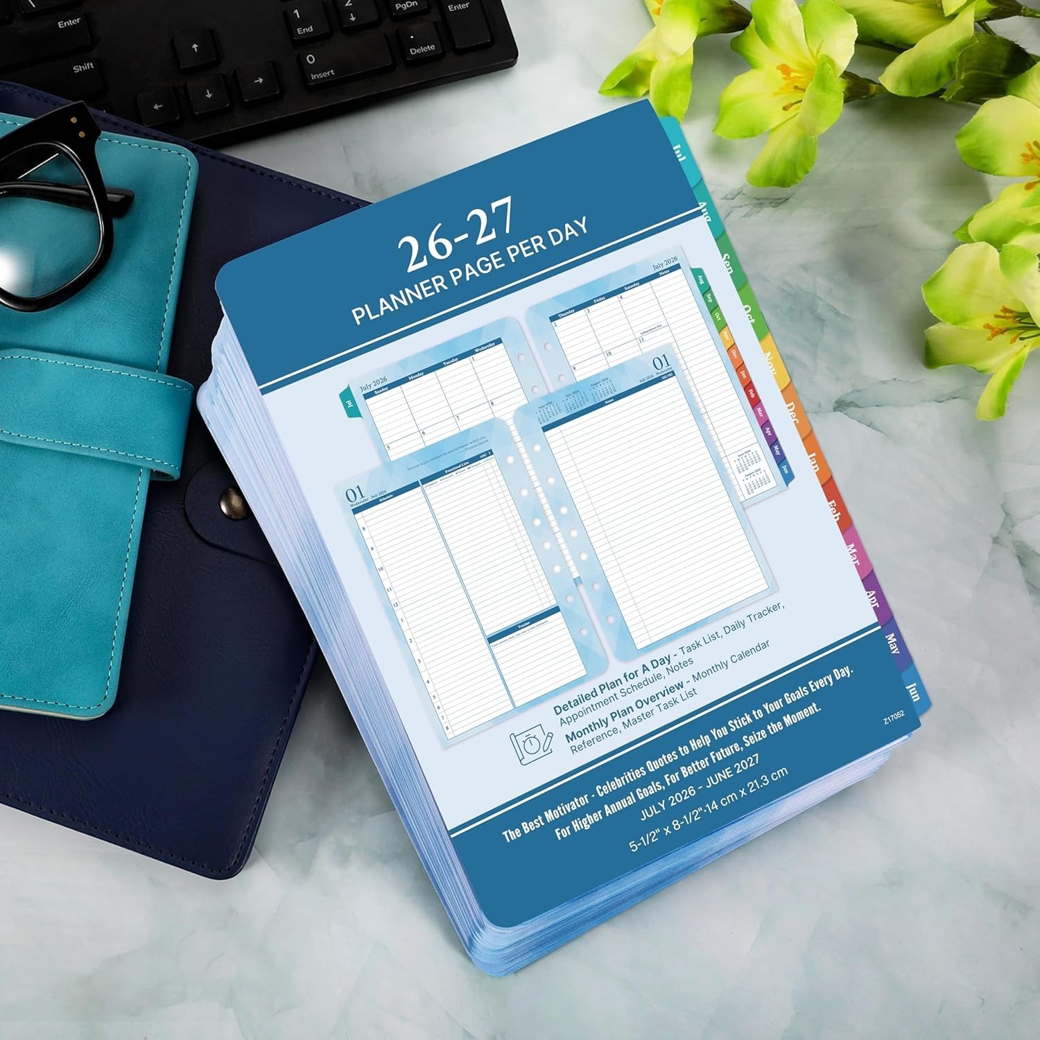 2026-2027 Planner Refills – Jul 2026 – Jun 2027, Two Pages Per Day Daily ＆ Mo…