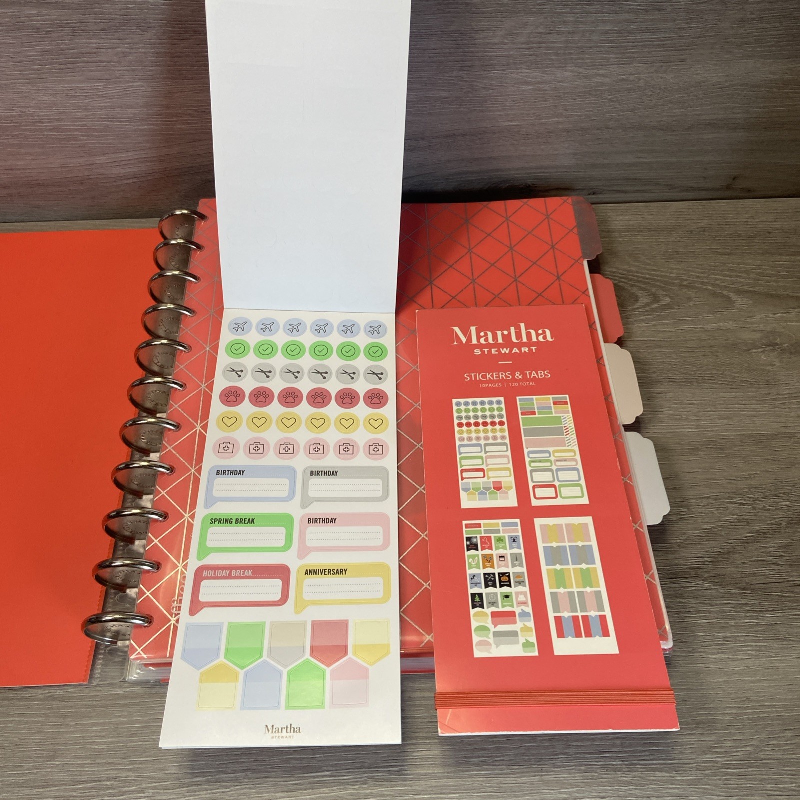 Office by Martha Stewart Notebook Planner Large Orange Discbound Arc + Inserts