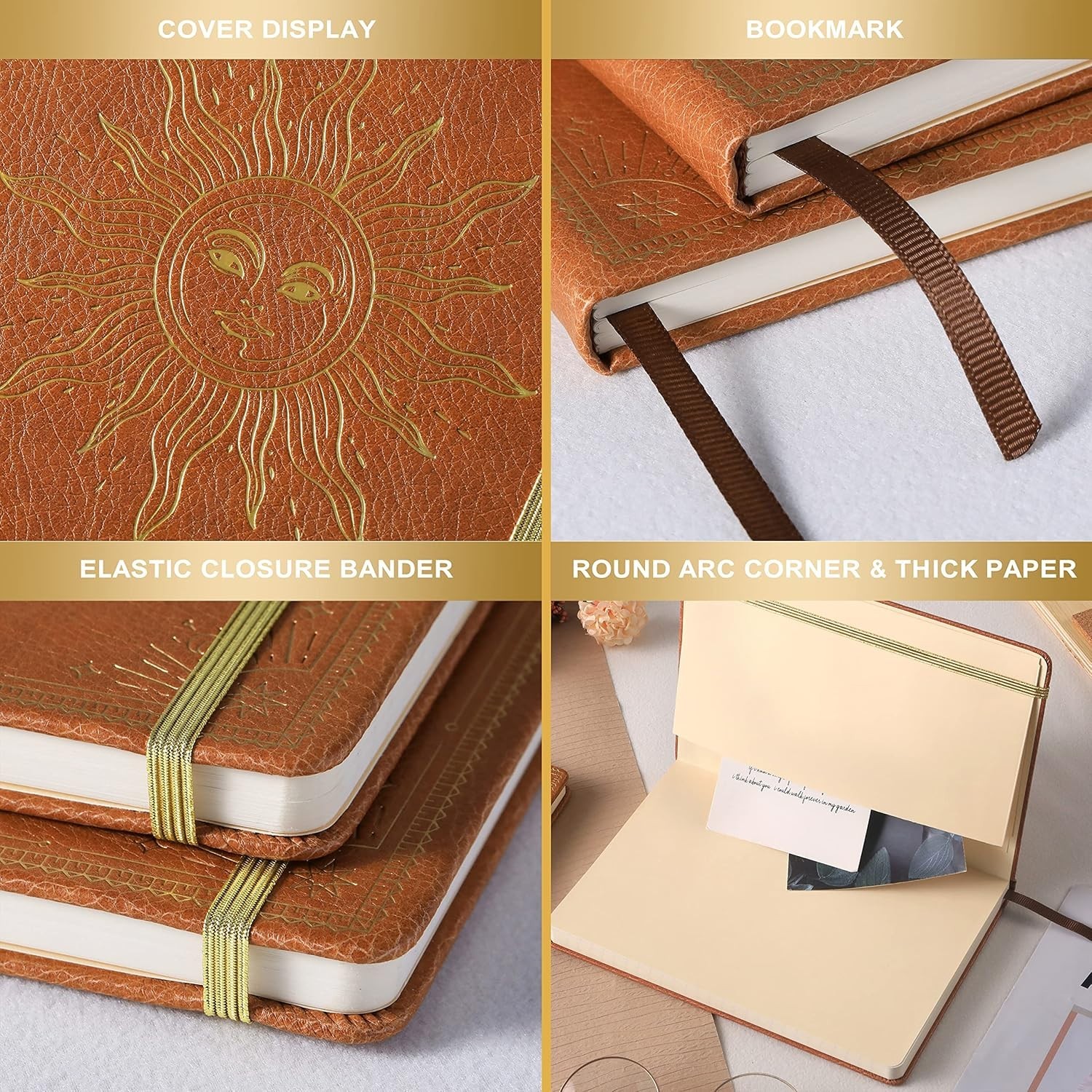 Elegant Faux Leather Notebook – 144 Page Hardcover Journal, 5.8”x 8.4”