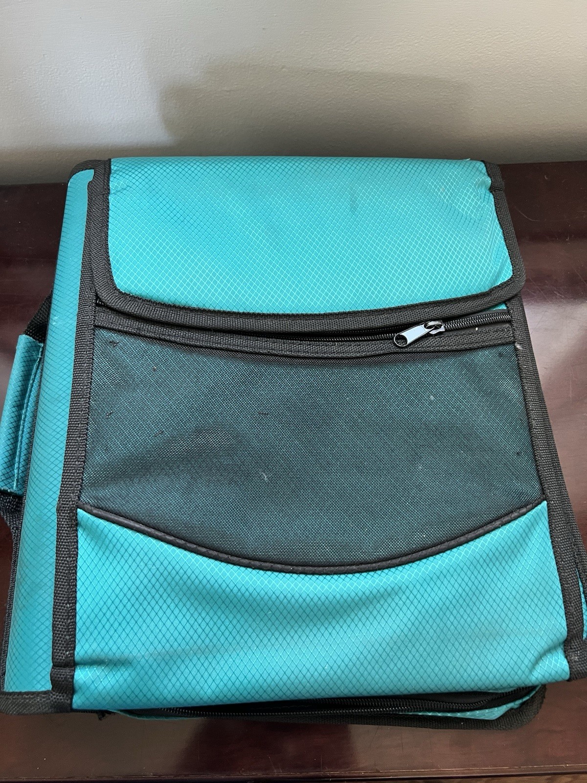 Pock-it Plus Ultimate 4” Zipper Binder/Lap Top Bag Teal With Shoulder Strap