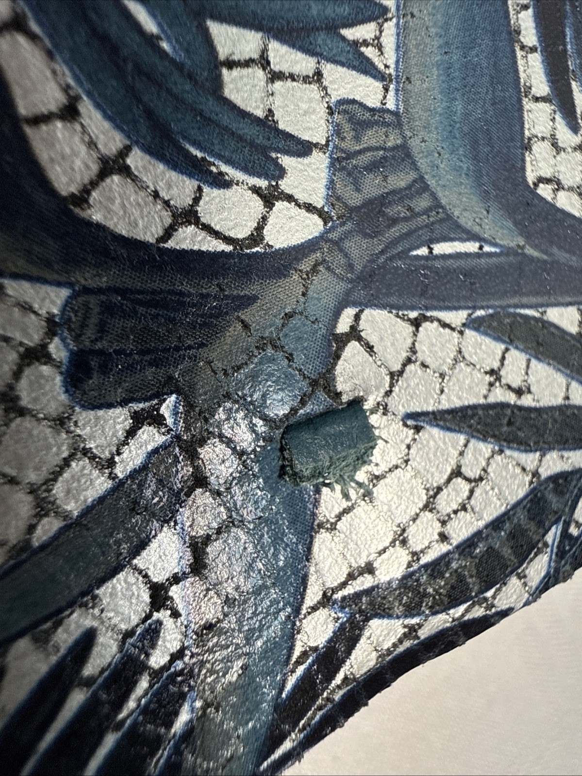 VTg Leather Journal Made In Italy Barnes Noble Blue Silver Mosaic Strap CUT