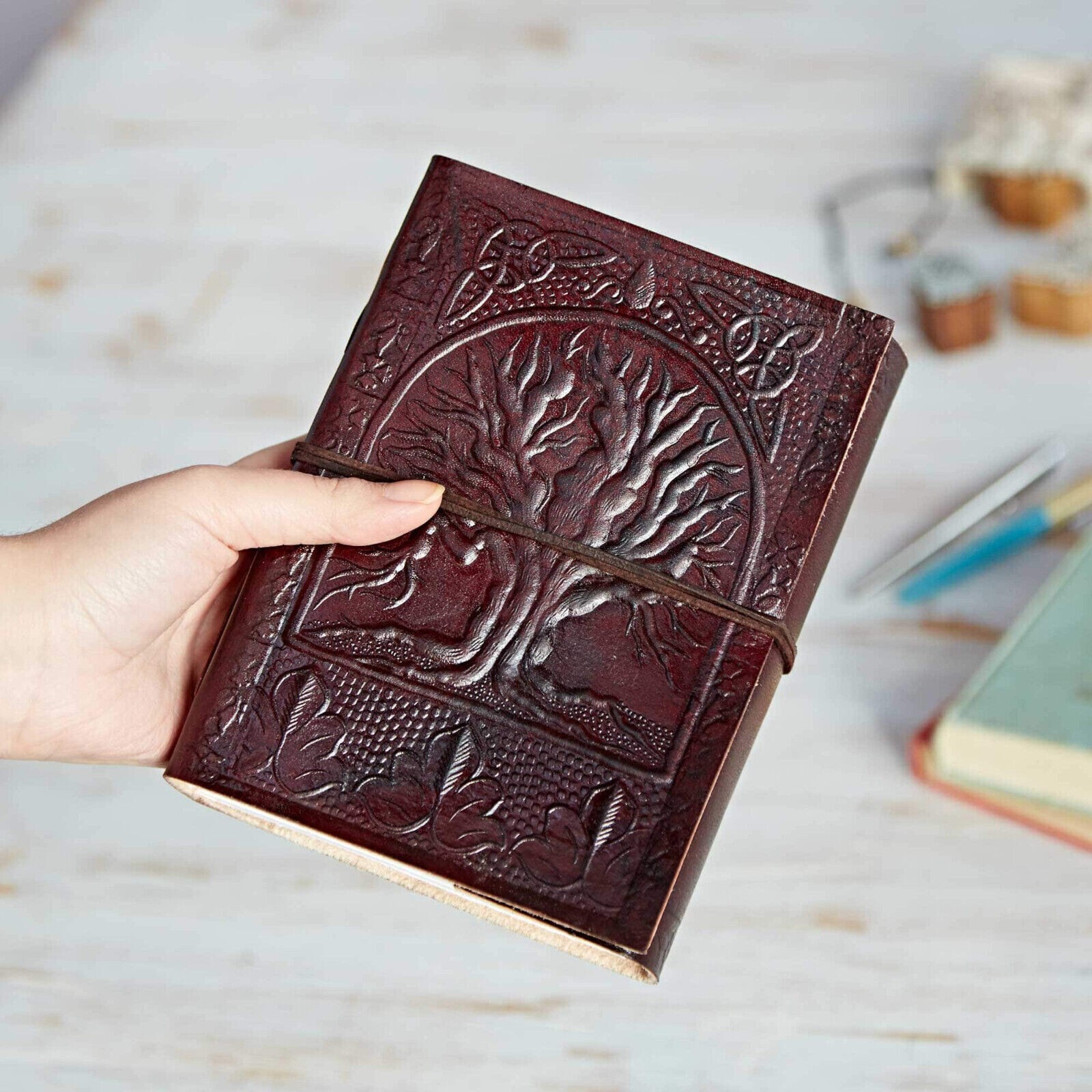 Tree Of Life Quart Large 225 page Qulaity Leather Handmade 10X13 inch Journal