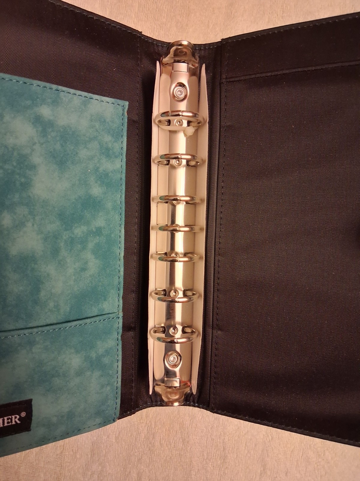 Day-Timer Desk Planner Organizer Binder 7 rings Turquoise Blue