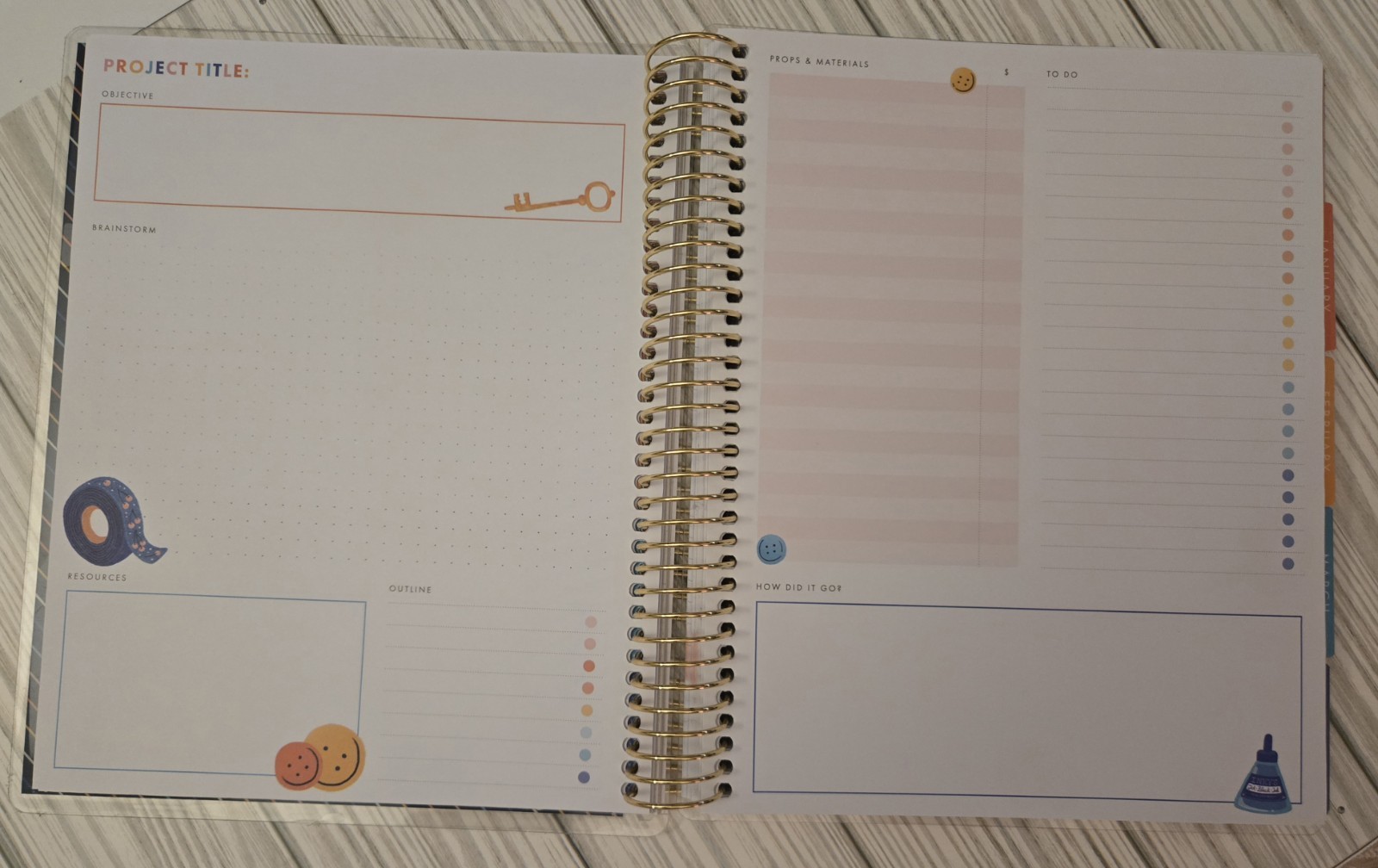 Rare Recollections 12-Month Dated Creativity Spiral Planner – Horizontal Layout
