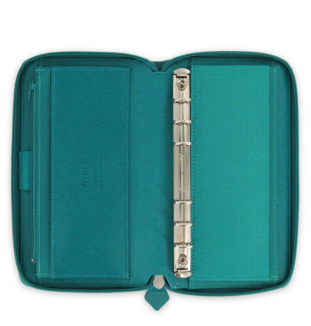 Filofax Saffiano Compact Zip Organiser Planner Diary Aquamarine Blue 022536 #B9