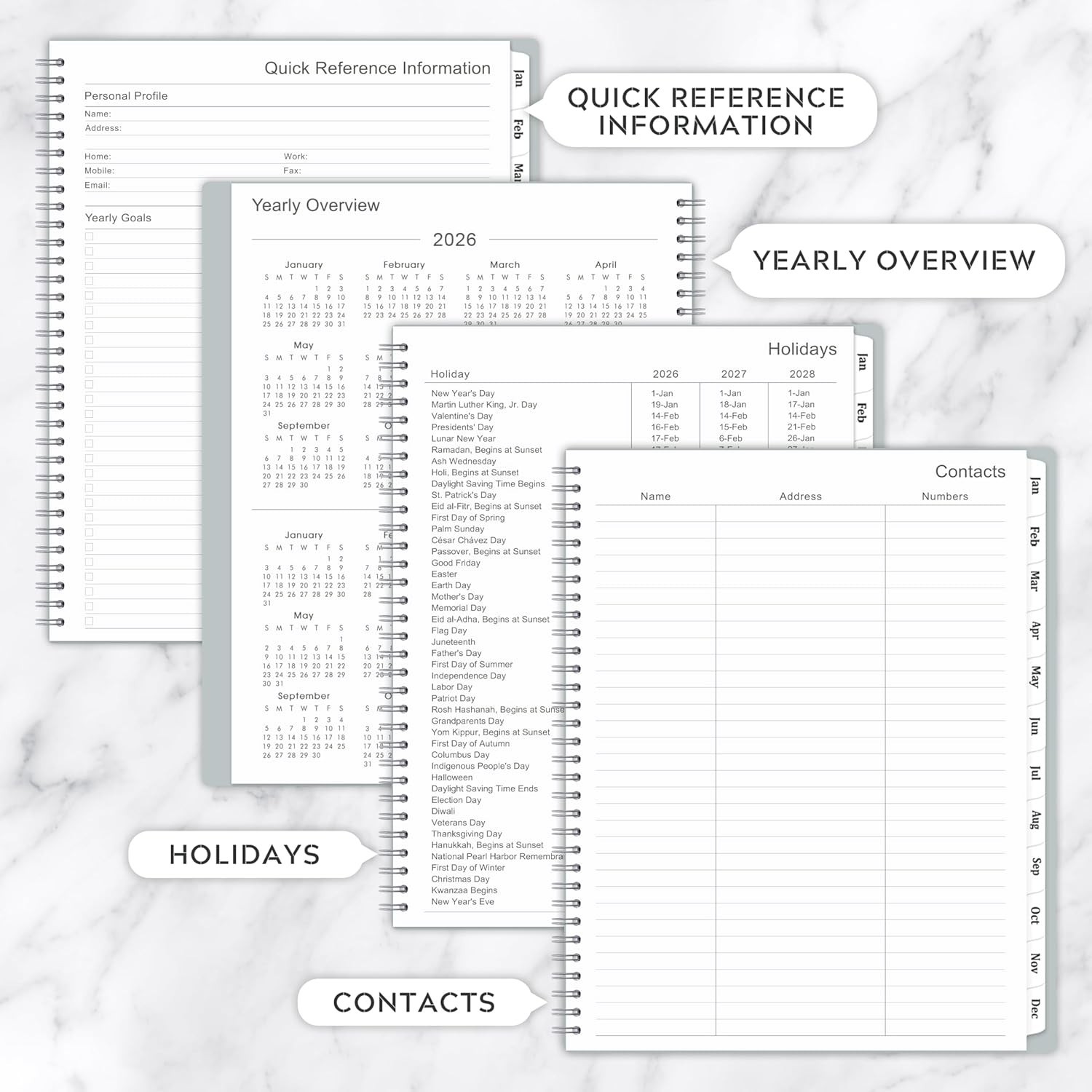 2026 Planner – January 2026 – December 2026, 9″ x 11″ Weekly Monthly Planner …