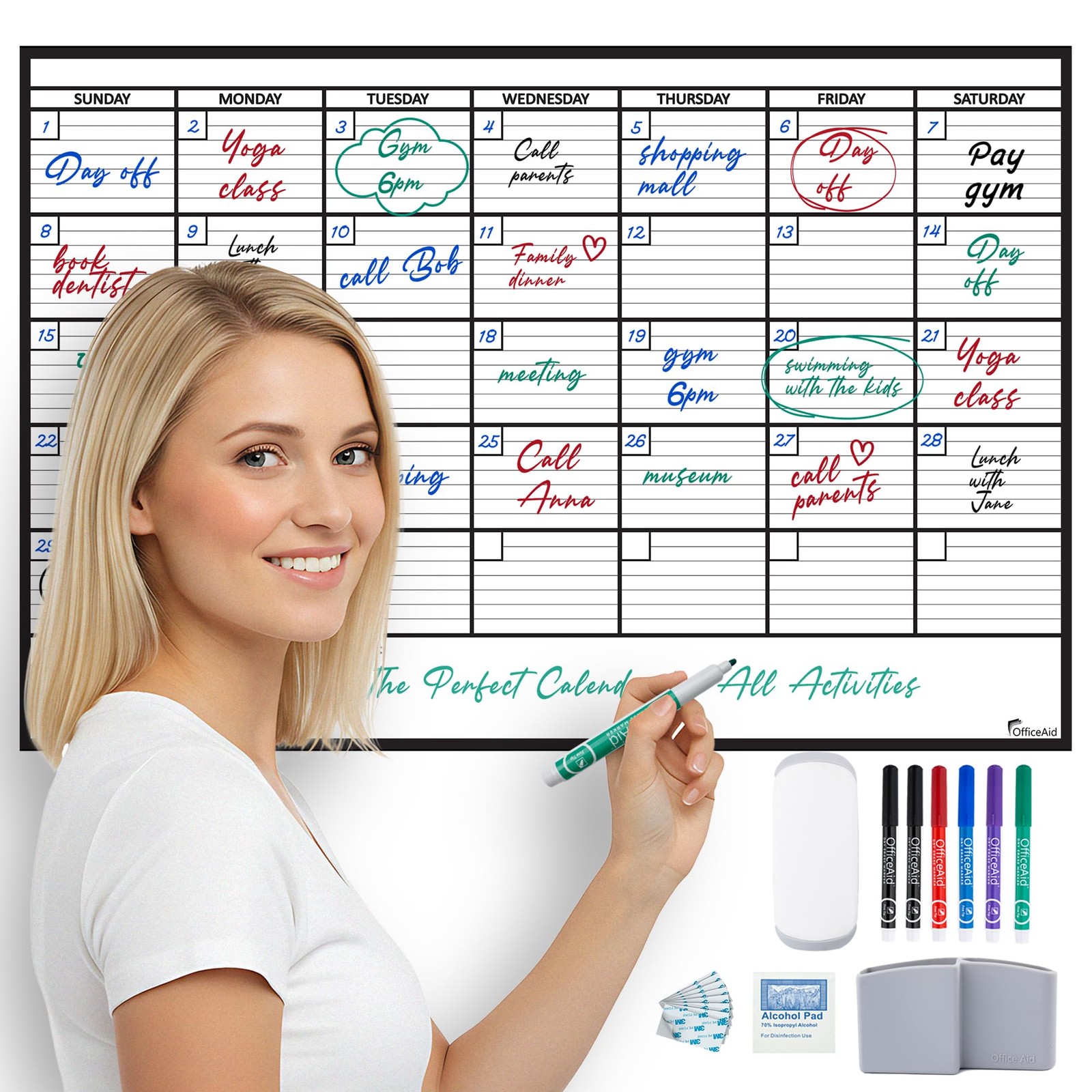 Medium (24 x 36 inch), White with black lines on front, back is solid white.