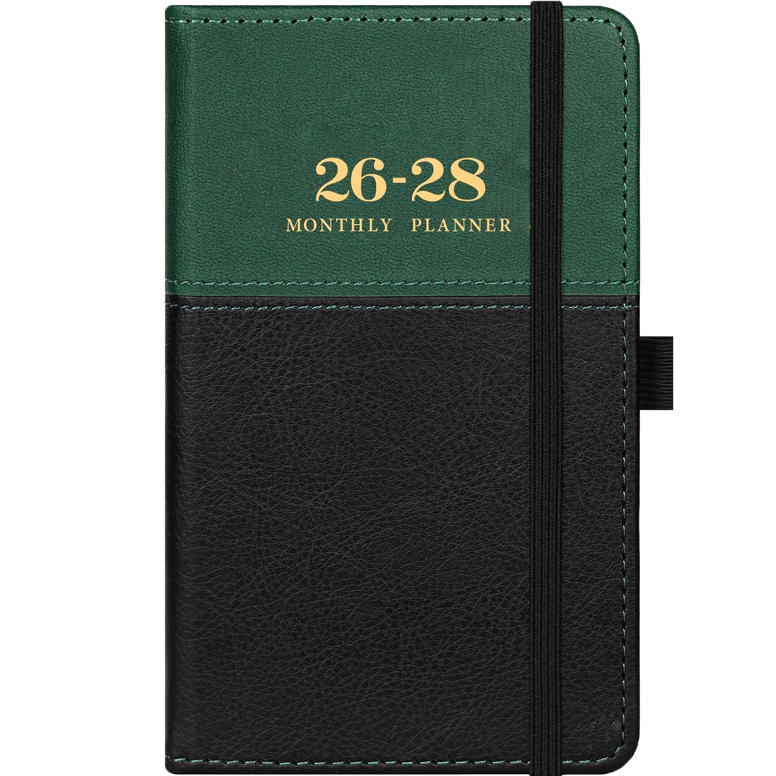 2026-2028 Pocket Calendar/Planner – 3 Year Monthly 6.4″ x 3.8″, Green