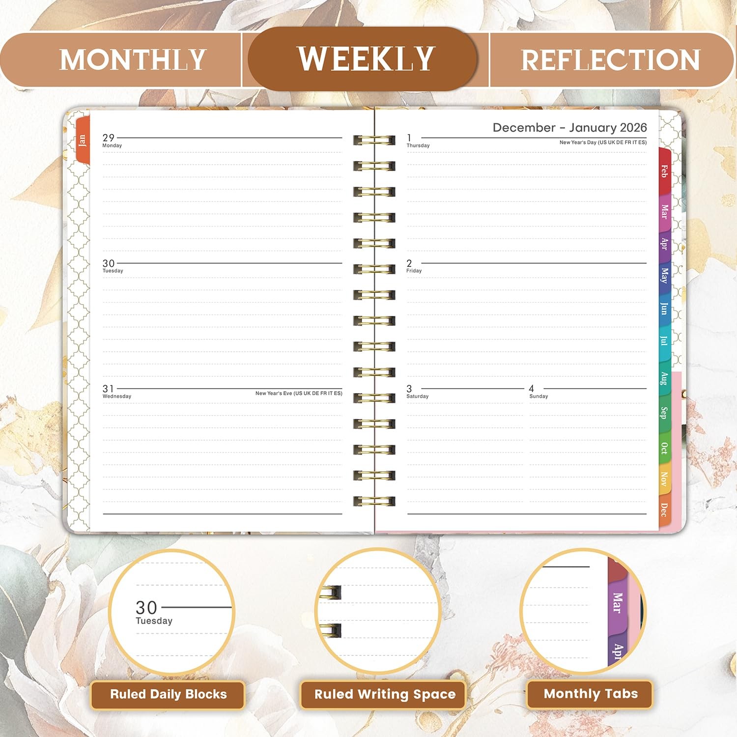 2026 Planner – Planner 2026 Weekly and Monthly, JAN.2026 – DEC.2026, 8.5″ x 6.4
