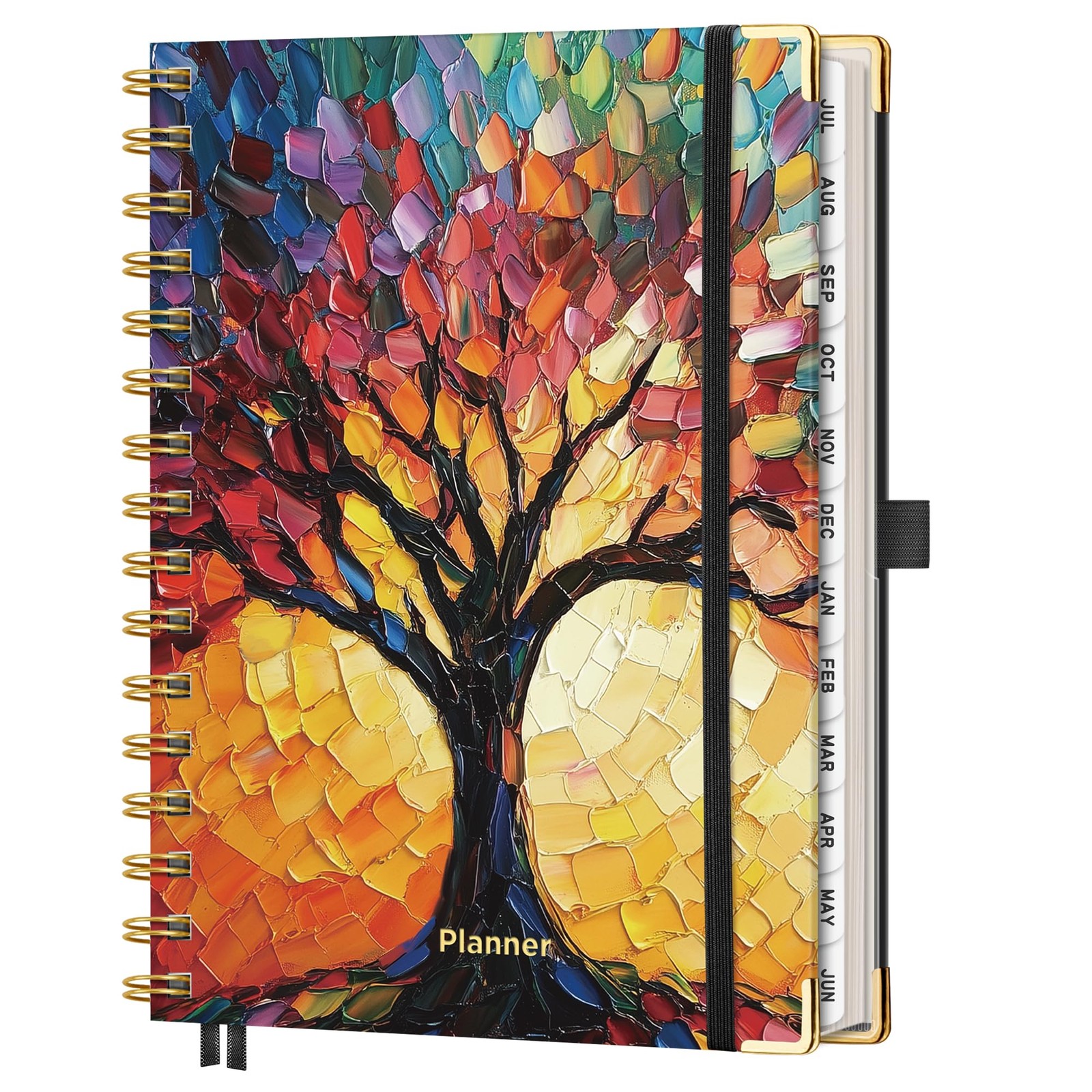 AHGXG Academic Planner 2026-2027, July 2026 – 5.7″ x 8.3″, Colourful Tree