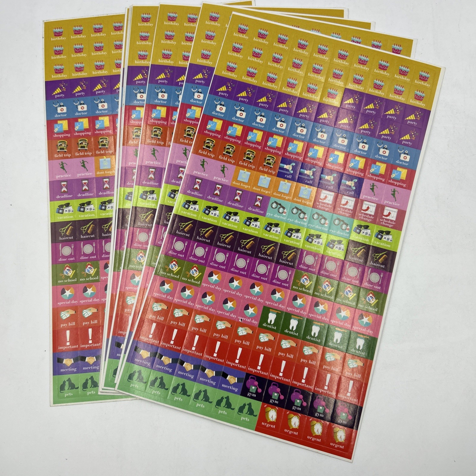 Calendar 1800 reminder stickers birthdays parties pay bills urgent