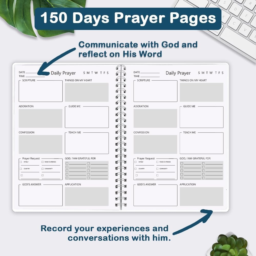 Acid-Free Prayer Journal with Scripture – Mindfulness & Gratitude Focus