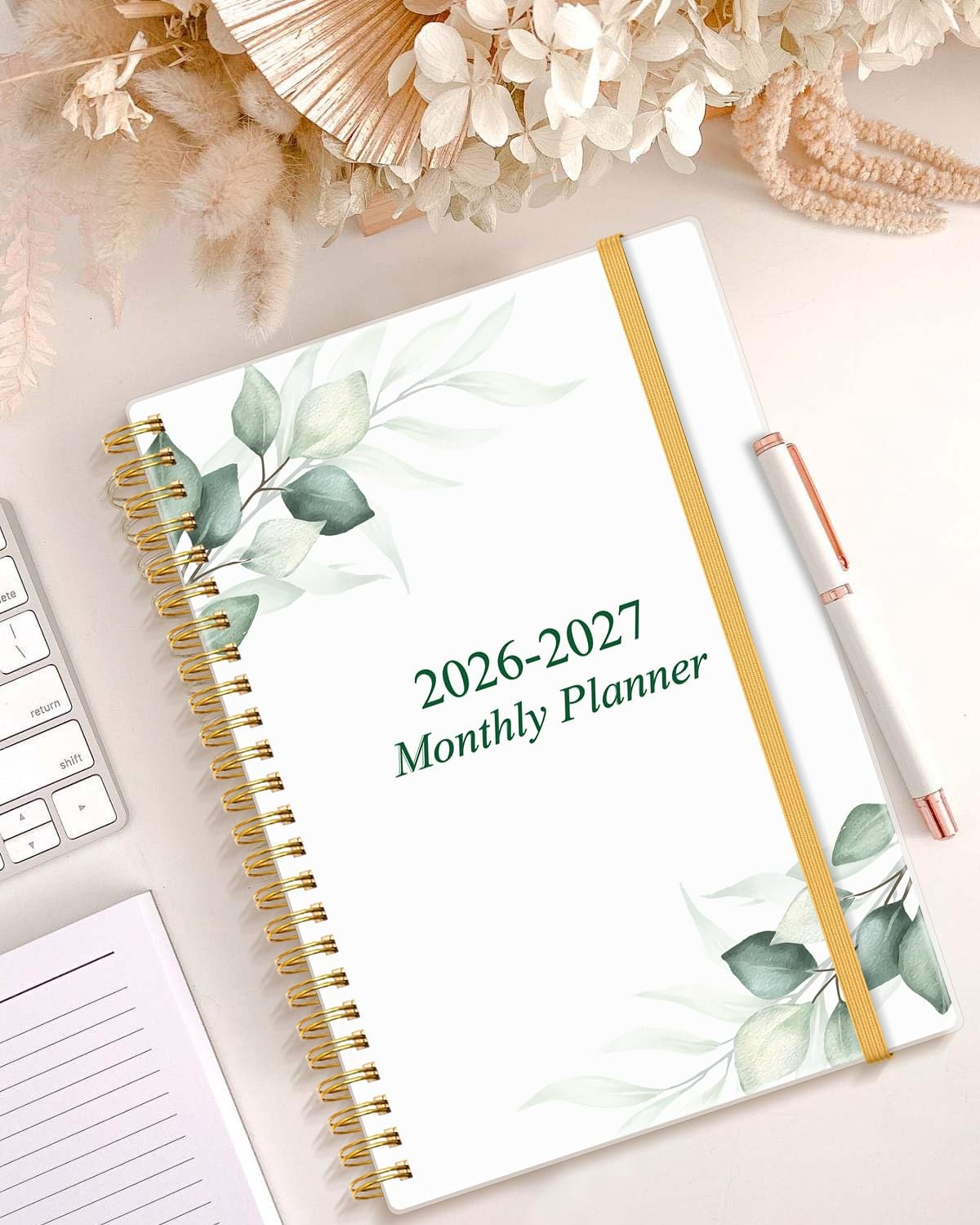 2026 2027 Monthly Planner Calendar 20 Months Organizer Pocket Elastic Band 5.8×8