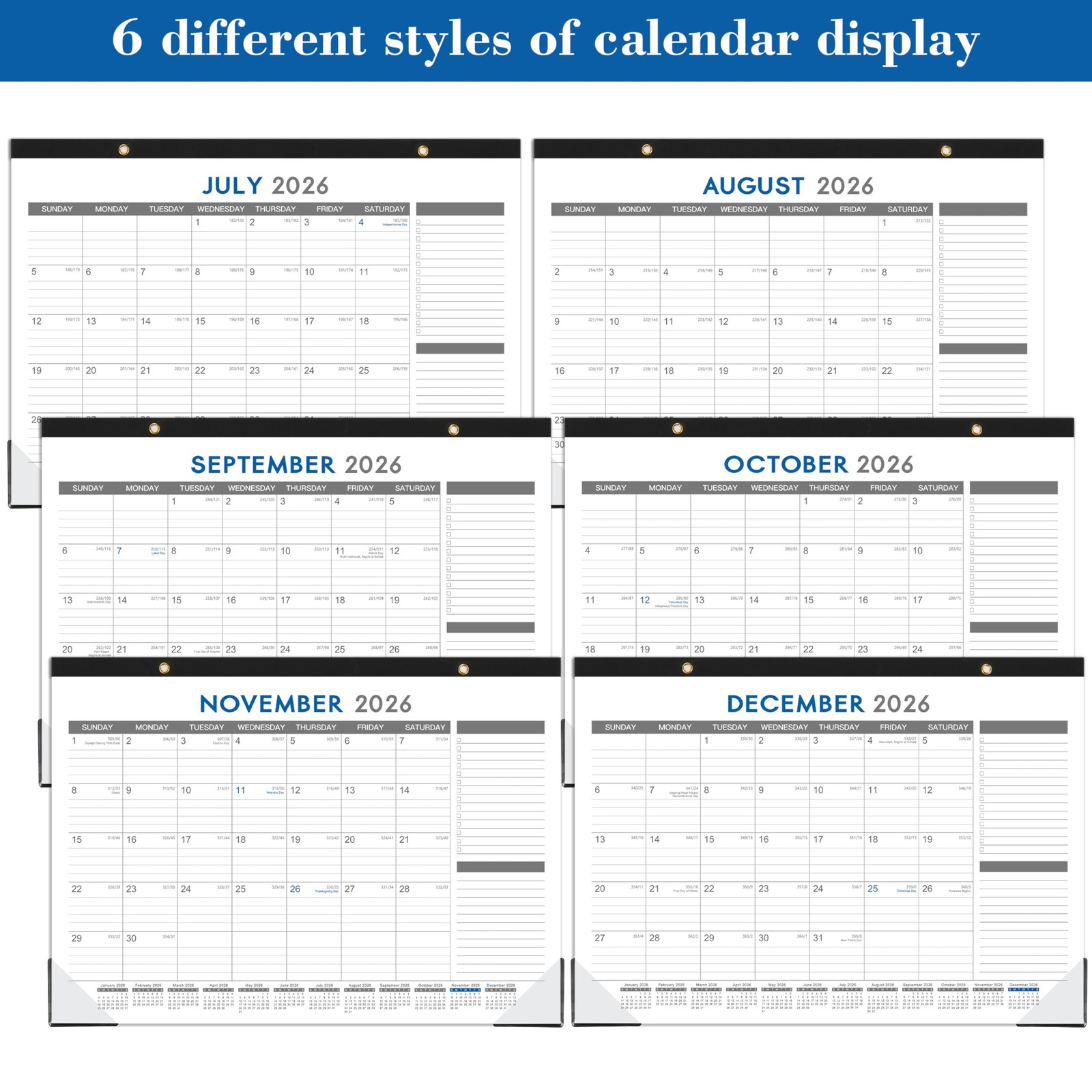 2026-2027 Large Desk Calendar Pad, 18-Month (17″ x 12″) with Corner Protectors