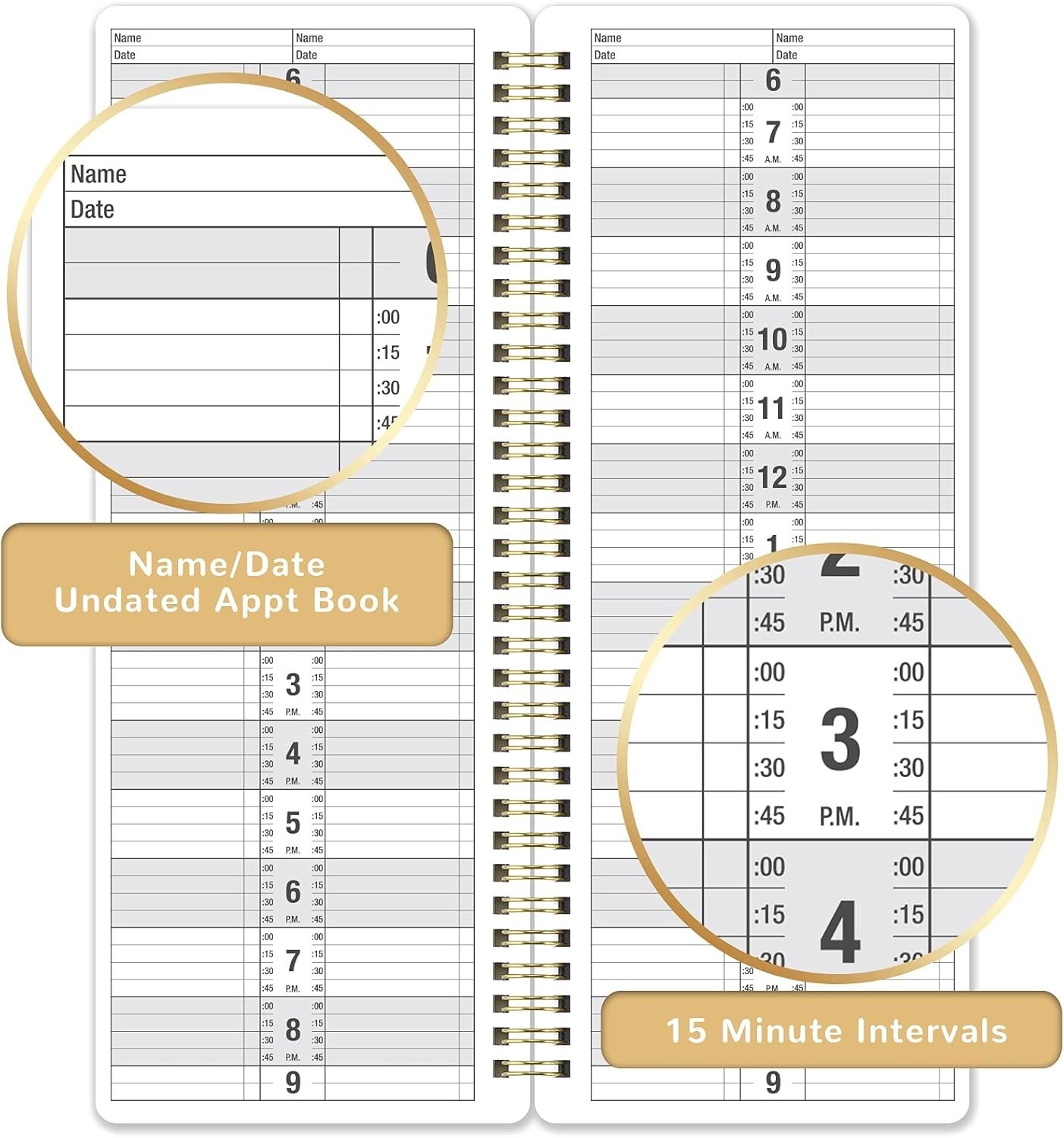 Salon Appointment Books 11.5×4.5Inch Twin-Wire Binding for Hair Stylist