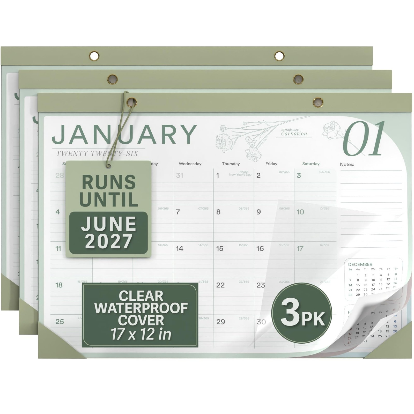 2026 Desk Calendar 17×12 Runs Until June 2027 Work Calendar with To-do List &…