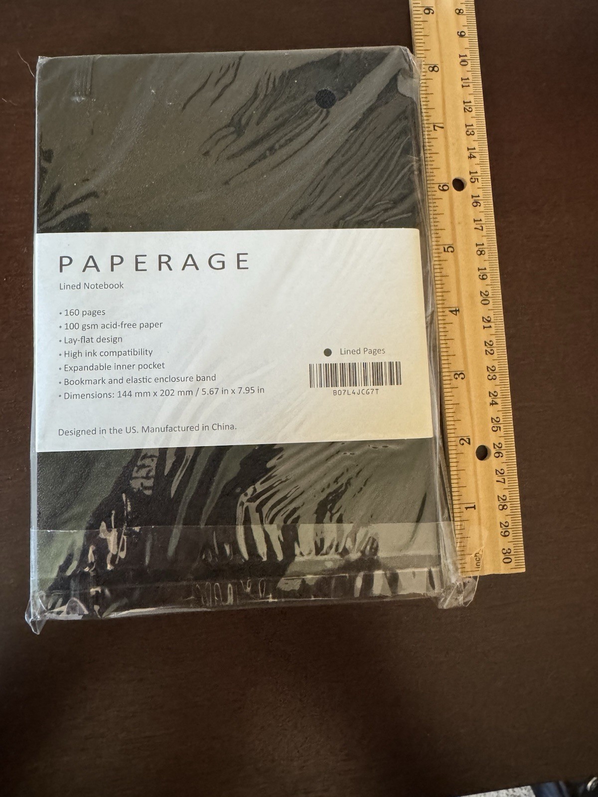 PAPERAGE Lined Journal Notebook, (Black), 160 Pages, 160 Black