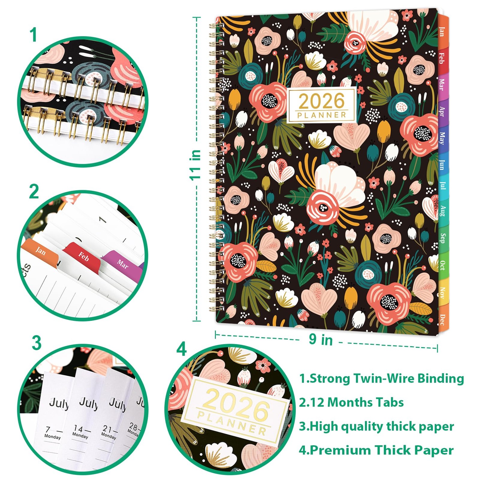 2026 Planner – 2026 Weekly Monthly Planner from JAN.2026 – DEC.2026, 2026 Pla…