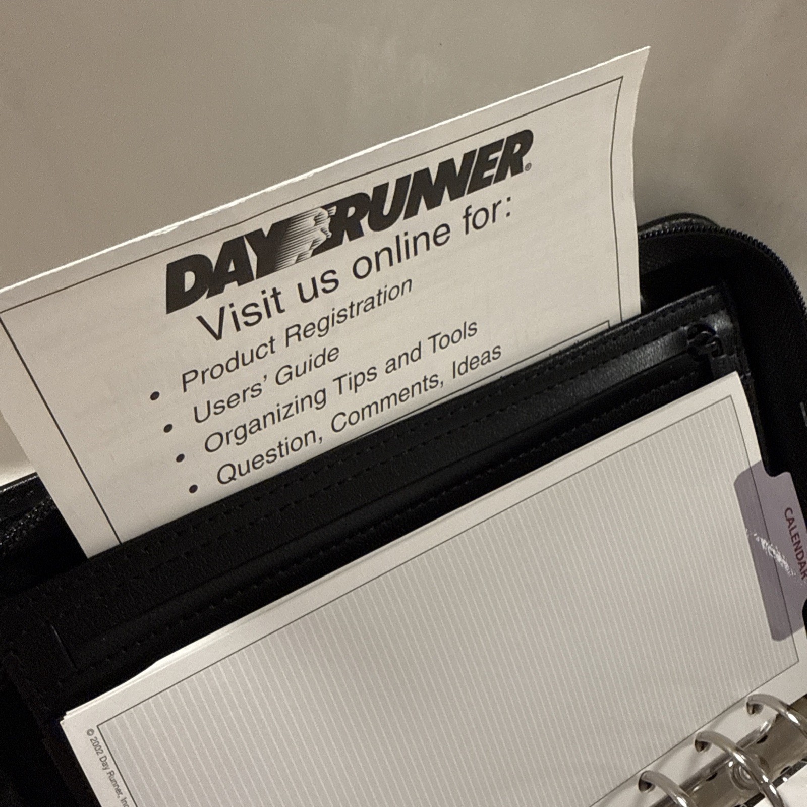Dayrunner Personal Organizer Running Mate Ed 8×6 Zip Around 6 Ring Black – New
