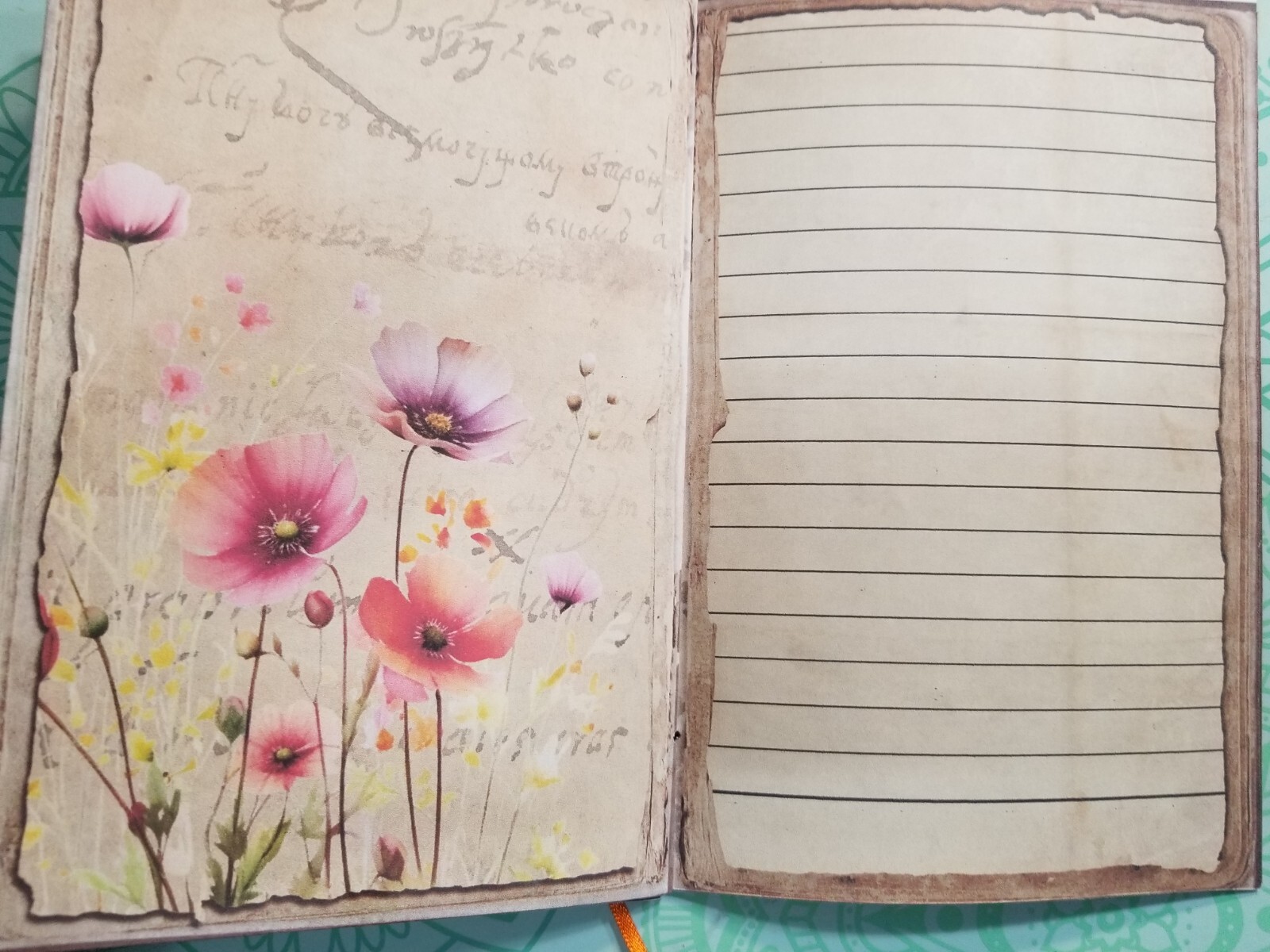 Junk Journal Booklet “WILDFLOWERS” BOTANICAL HANDMADE Cards, Pockets,