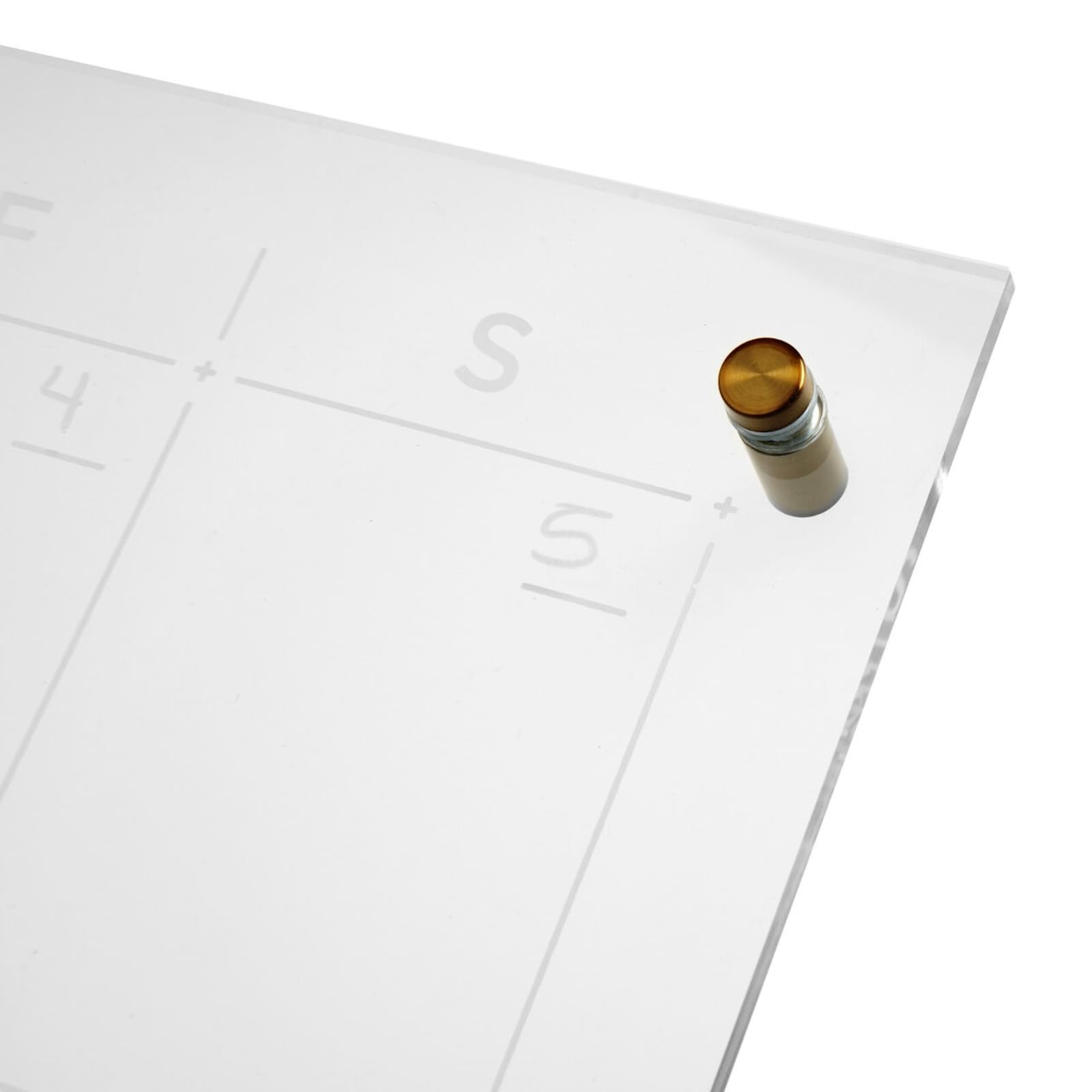 Russell+Hazel Russellhazel Acrylic Monthly Wall Calendar Clear And Gold-Tone
