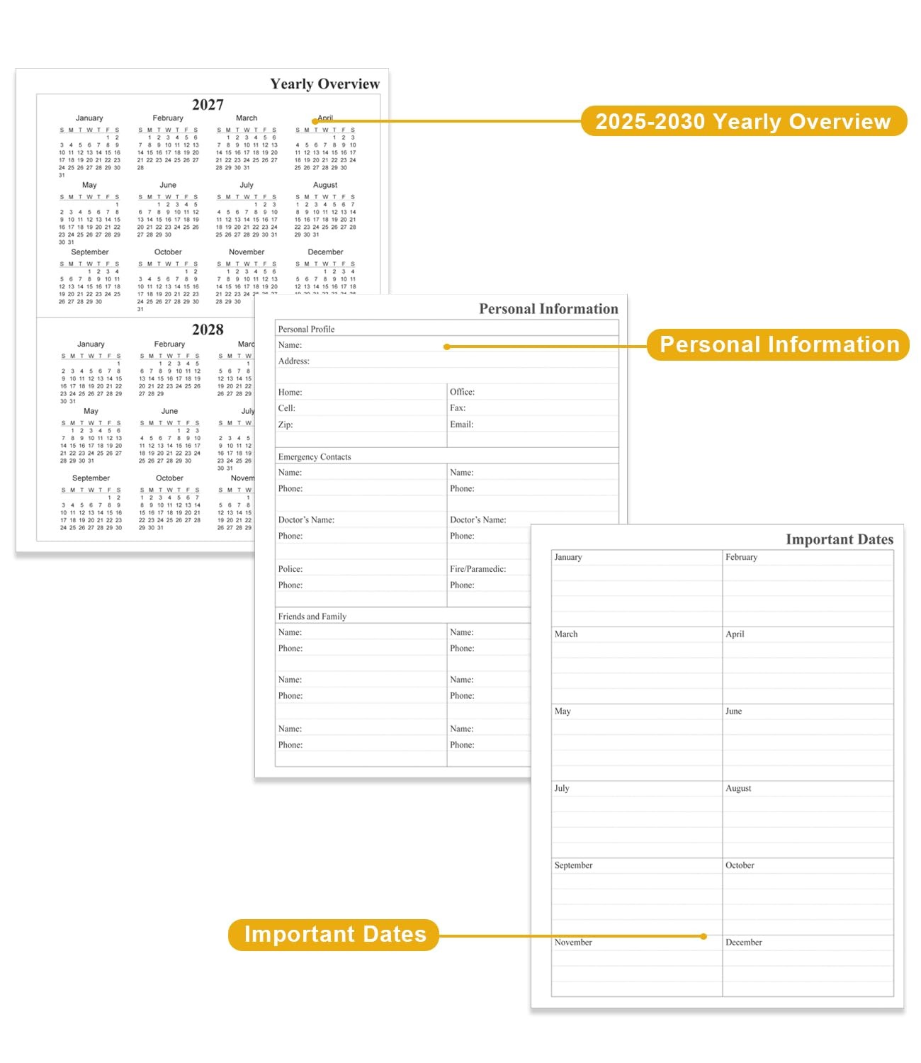 5 Year Monthly Planner 20262030 60 Months Calendar 8.5 x 11 Flexible Cover Pock
