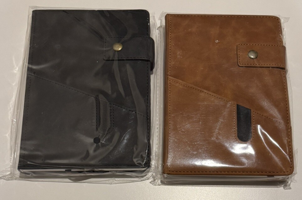 Writing Journal Notebook Lot Of 2 Black Brown