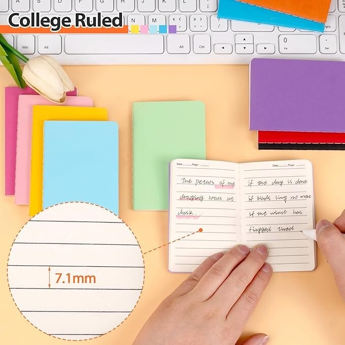 12 Pack Mini Pocket Notebook, 2.5 X 4 Inch, Lined, 30 Pages(Double Sided-60pgs)
