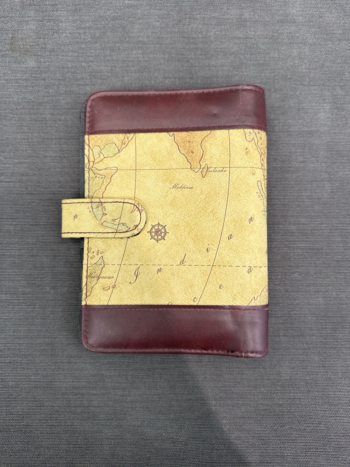 Vintage Map Print 6 Ring Pocket Planner Organizer Binder Wallet