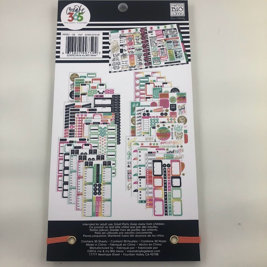 The Happy Planner Productivity Sticker Book, 30 Sheets | 985 Pieces – NEW
