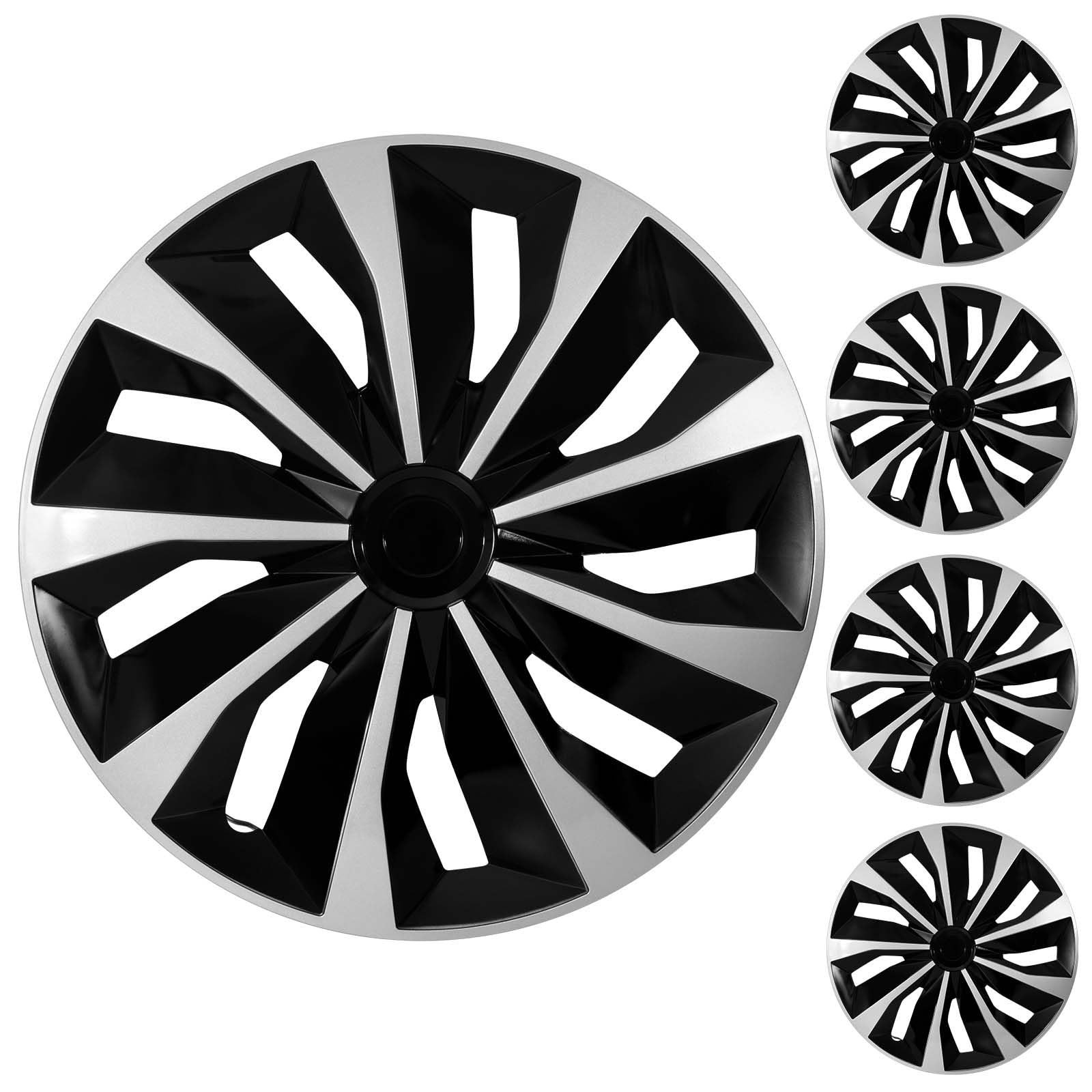 15″ Silver Wheel Rim Cover Hubcaps Replacement R15 Hub Caps Snap On Universal…