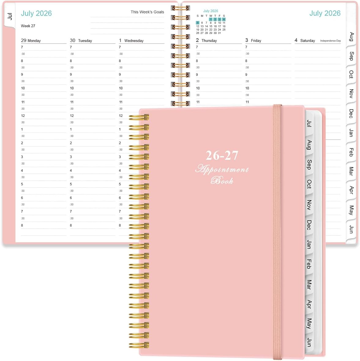 2026-2027 Appointment Book – 2026-2027 Daily Hourly Planner from July 2026 – Jun