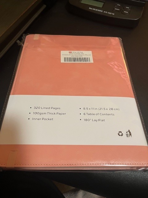 A4 Lined Notebook Hardcover Pink 100GSM High Quality Paper 8.5 x 11 In 320 Pg