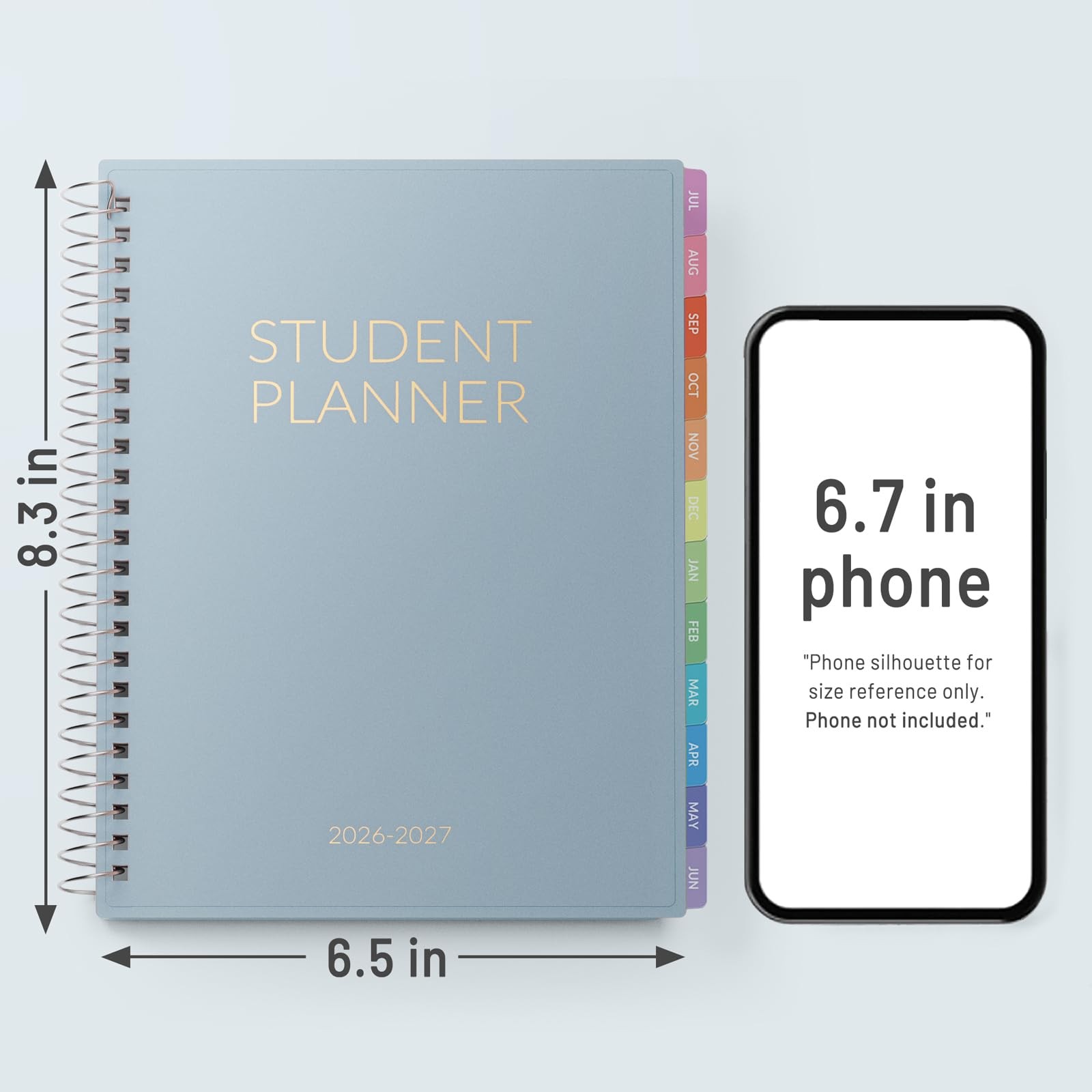 Student Planner 2026-2027, SUNEE Middle or High School A5 6.5″×8.3″, Blue