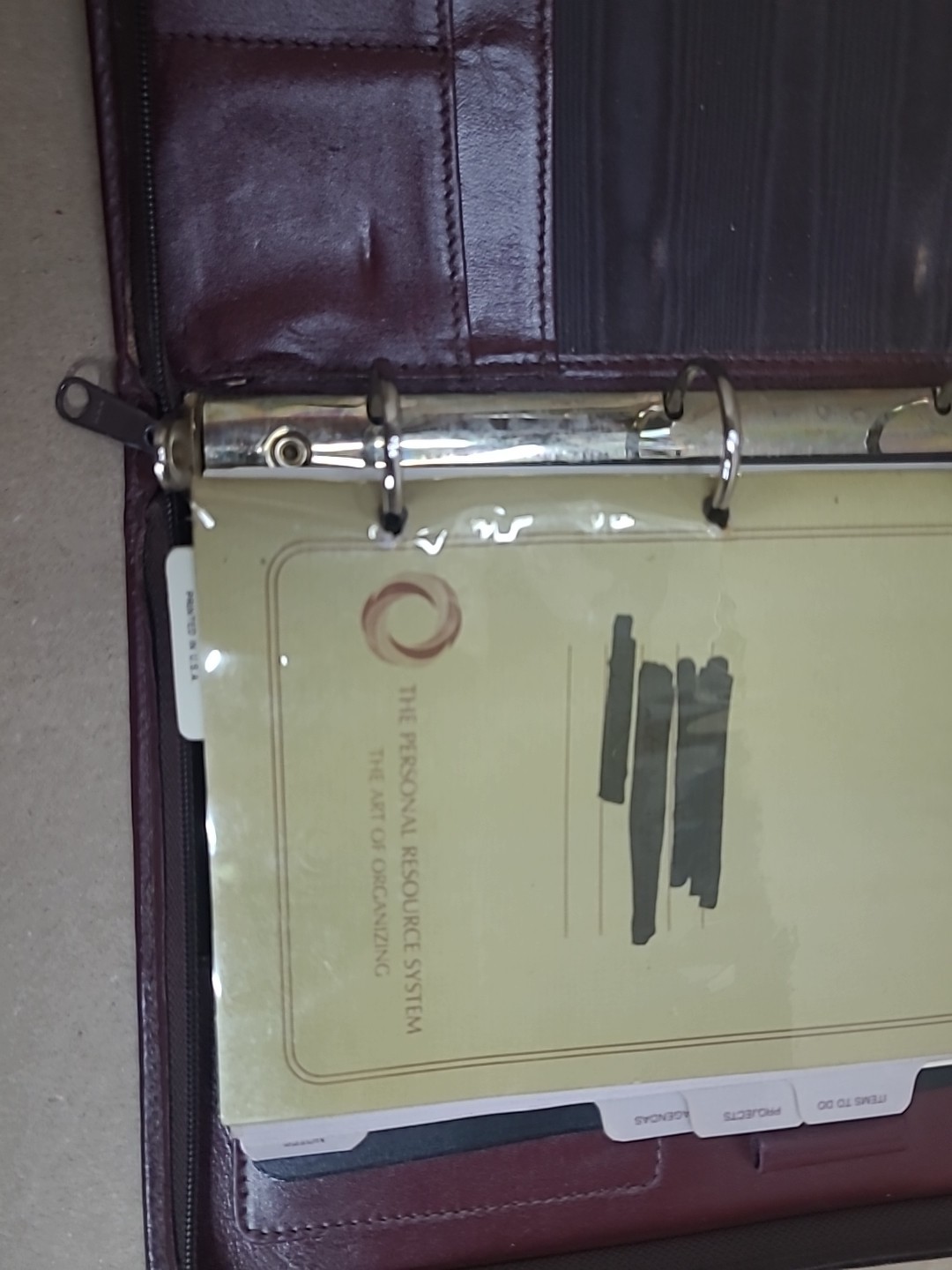 3 Ring Leather Organizer Journal Planner Vntg. 1994 Time Systems Inc. 10 In × 8