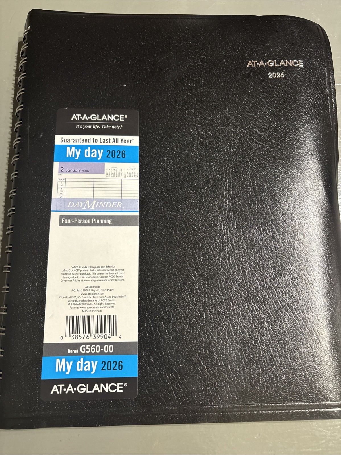 AT-A-GLANCE 2026 Appointment Book Daily Four Person Group Planner NWOB