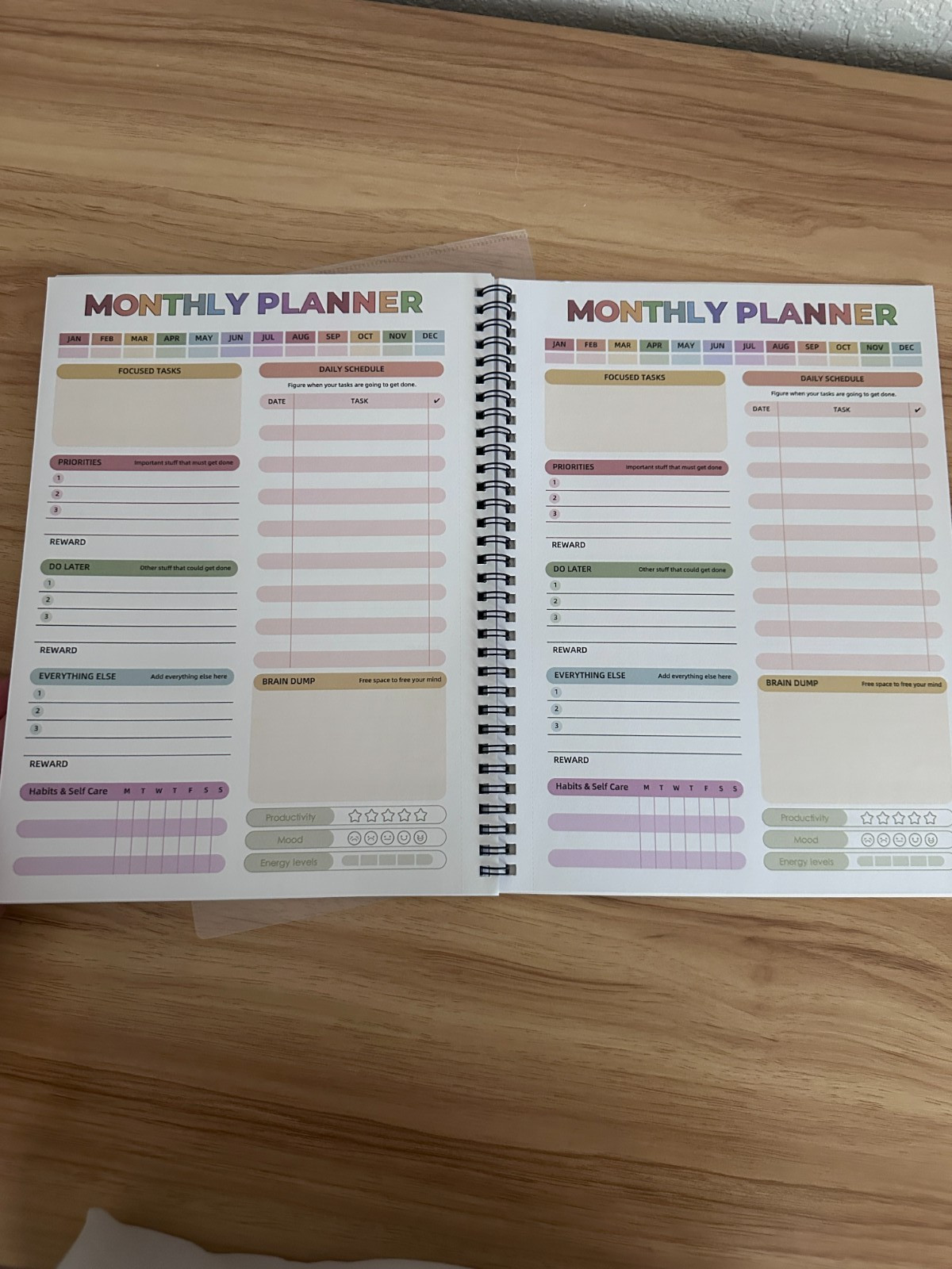 ADHD Spiraled Cleaning Planner Reusable Open Box