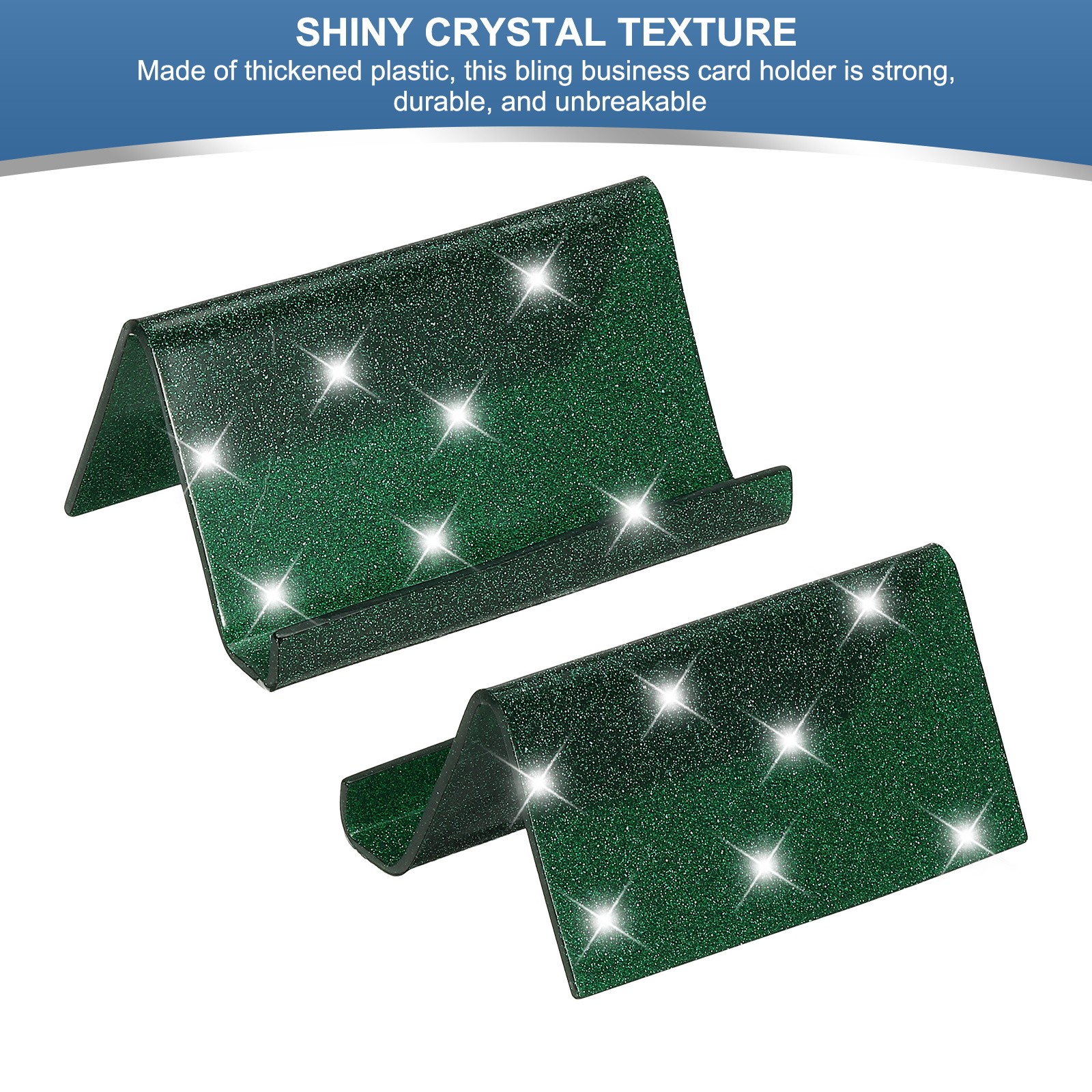 Business Card Holder for Desk, Acrylic Card Holders Shine, Green