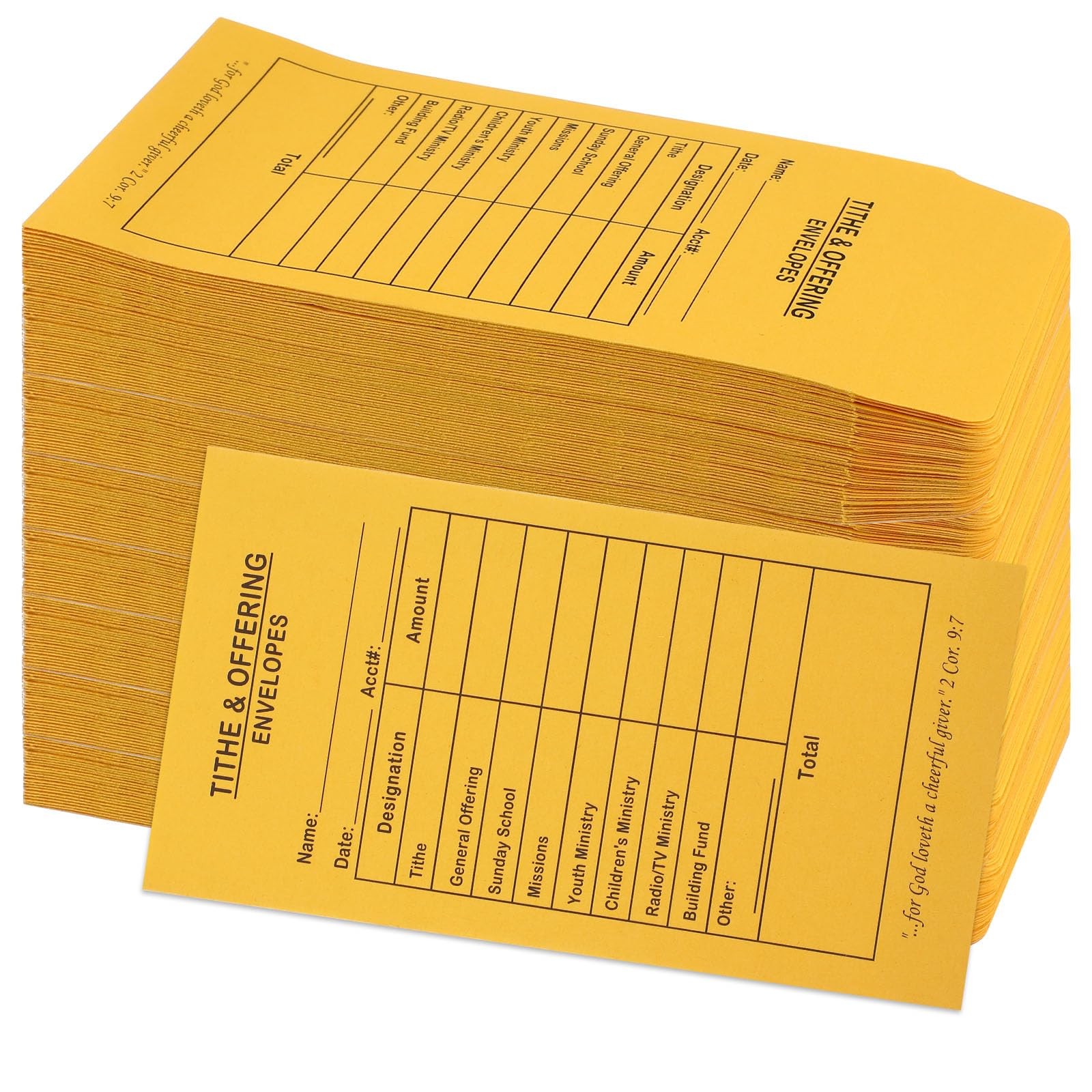200 Pcs Church Offering Tithe Donation Envelopes 6.5 x 3.5 Inch Golden Paper …