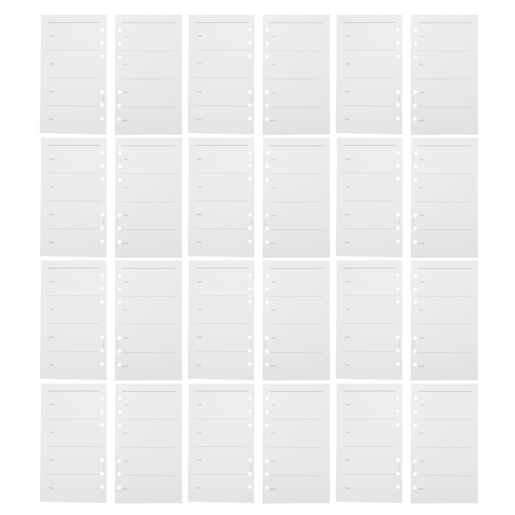 50 Sheets Weekly Planner Refills for A6 Binder, 6 Ring Planner Refills, Undated