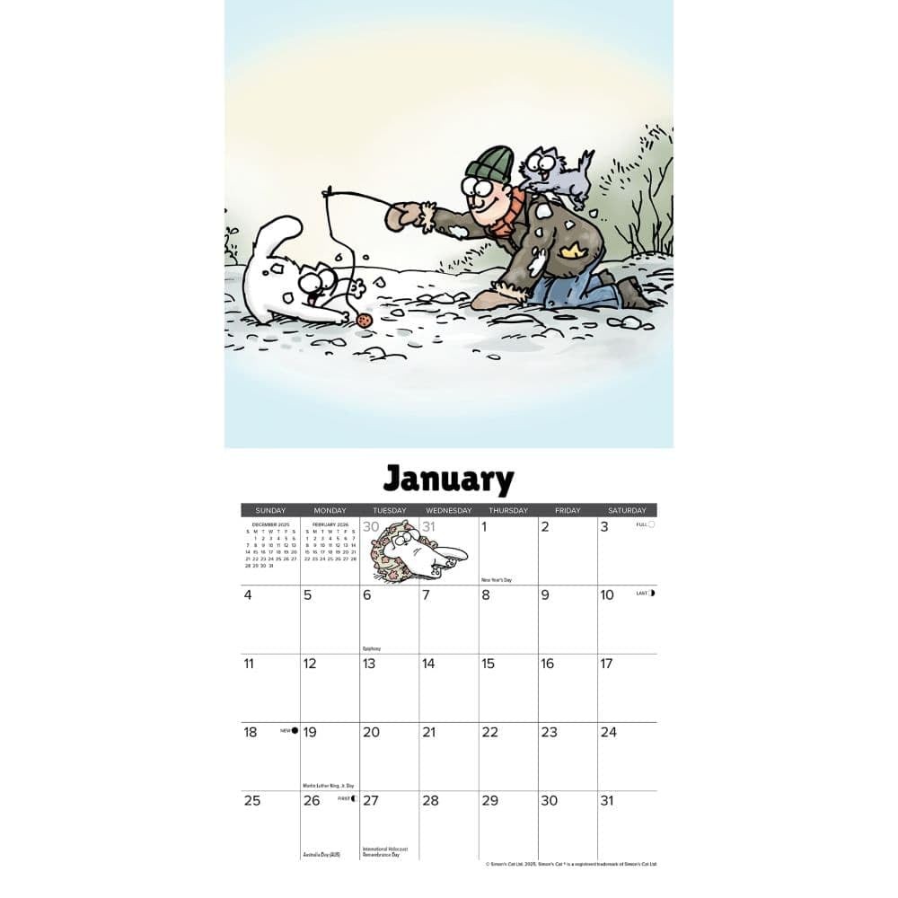 Willow Creek Press, Simons Cat 2026 Mini Wall Calendar, 7” X 7”, Multi