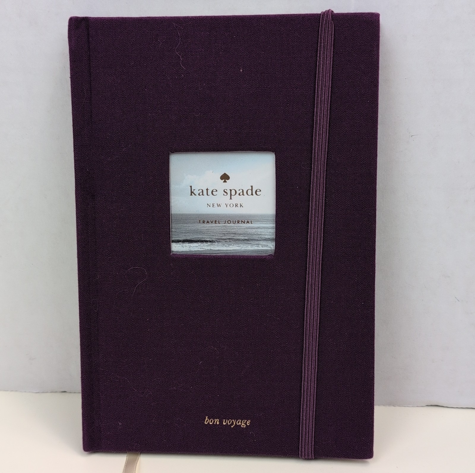 Kate Spade New York Bon Voyage Travel Journal Purple Hardcover Notebook Open Box