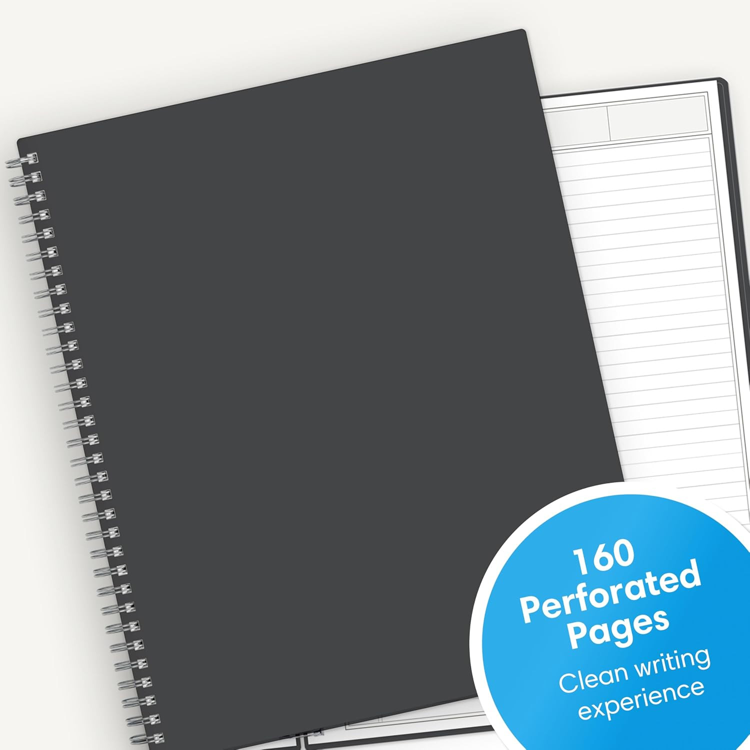 Notes Professional Notebook, Flexible Cover, Twin-Wire Binding, 8.5″ X 11″, Gray
