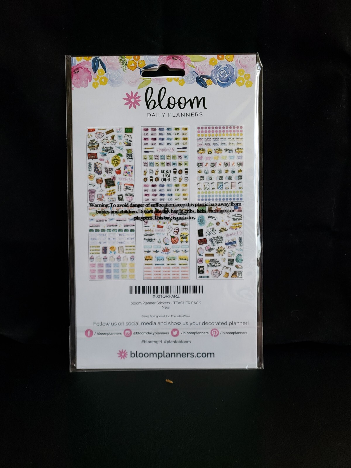 Bloom Daily Planner Teacher Sticker Pack 6 Sheets 430+ Stickers Weekly Monthly