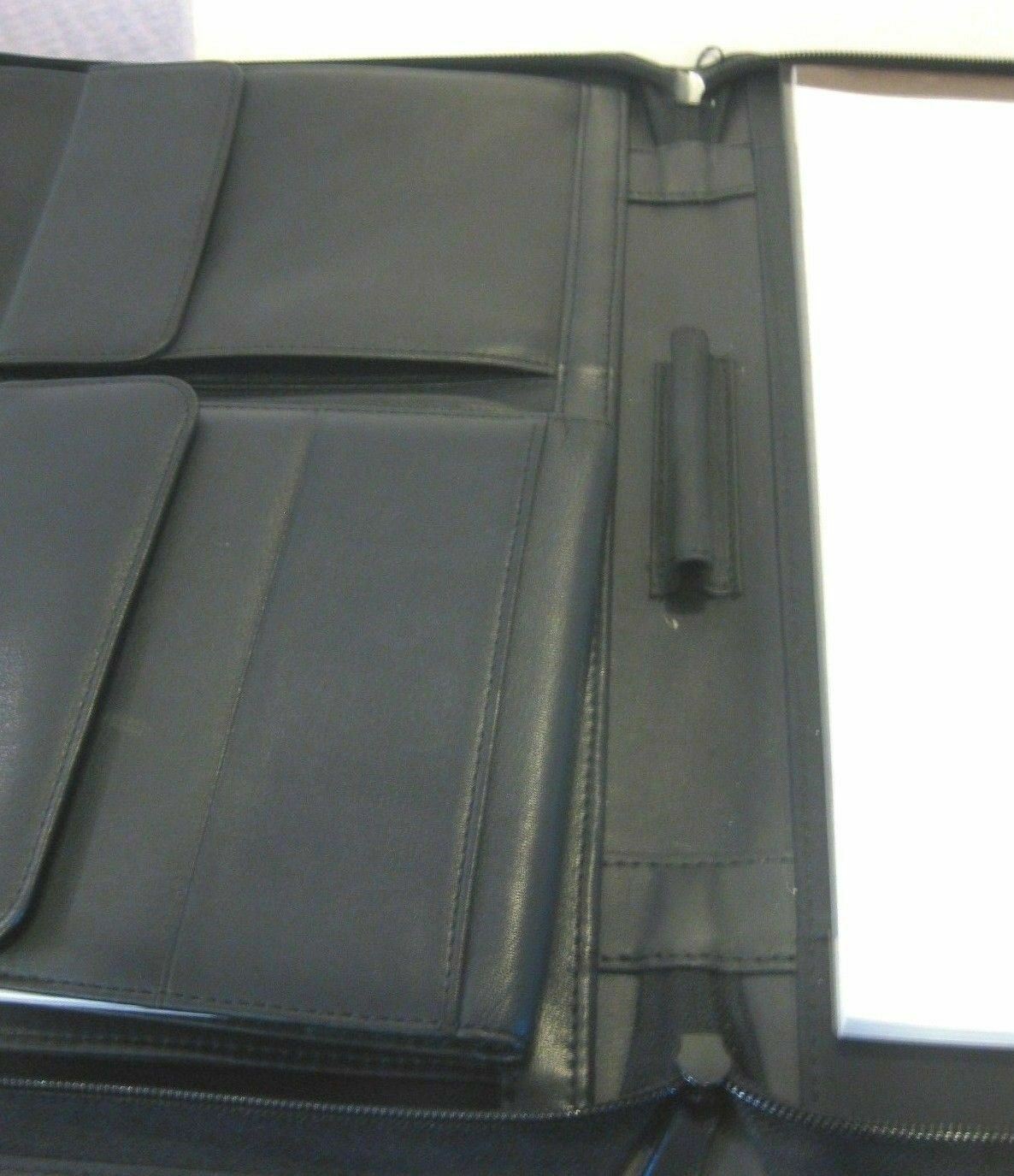 Leather Dark Brown Padfolio Zipper Closure Compact Disc Holder Padfolio CD Music