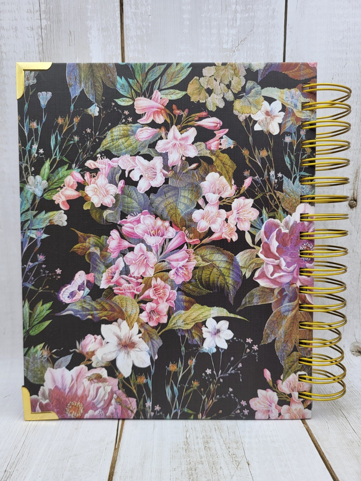 2026 Prayerful Planner Black Floral Hadrcover Undated Calendar Prayer List Book