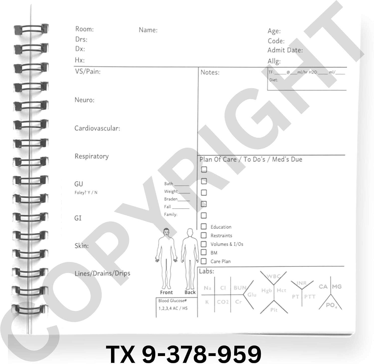Essential Nursing Notebook Bundle – Reference Sheets and 280 Patient Templates