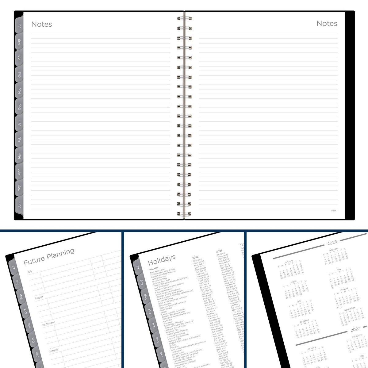 Mead 8.5″x11″ 2026-2027 Basic Large Weekly/Monthly Black