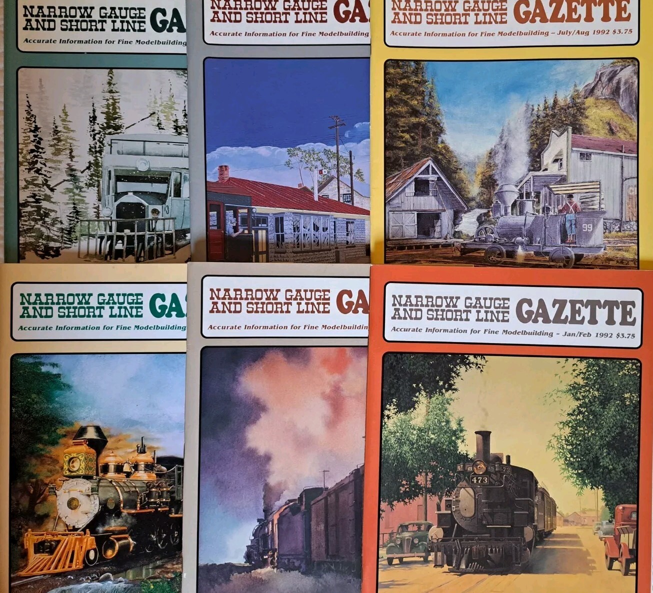 1992 Narrow Gauge And The Short Line Gazette Magazine-Complete Set Of 6